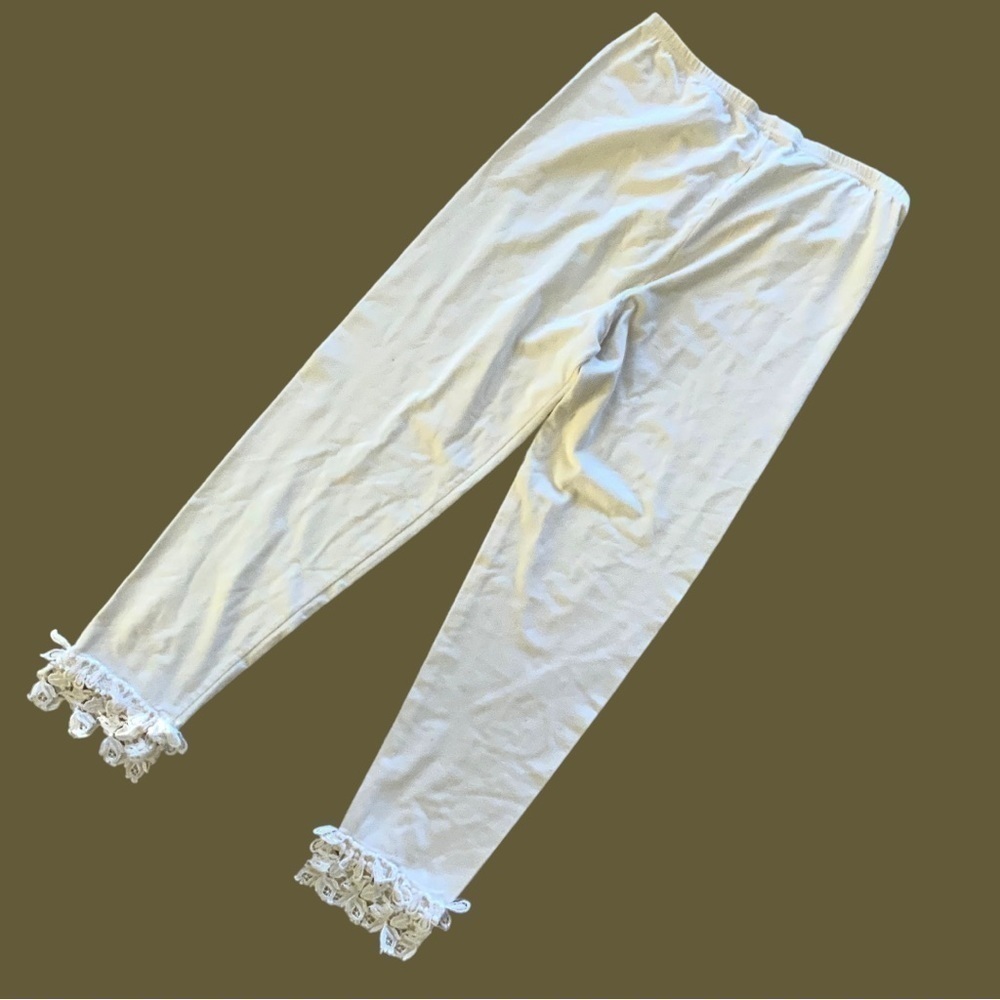 Vintage 90’s GREAT Aunt Nina leggings with cool lace pattern at the bottom - Picture 7 of 9